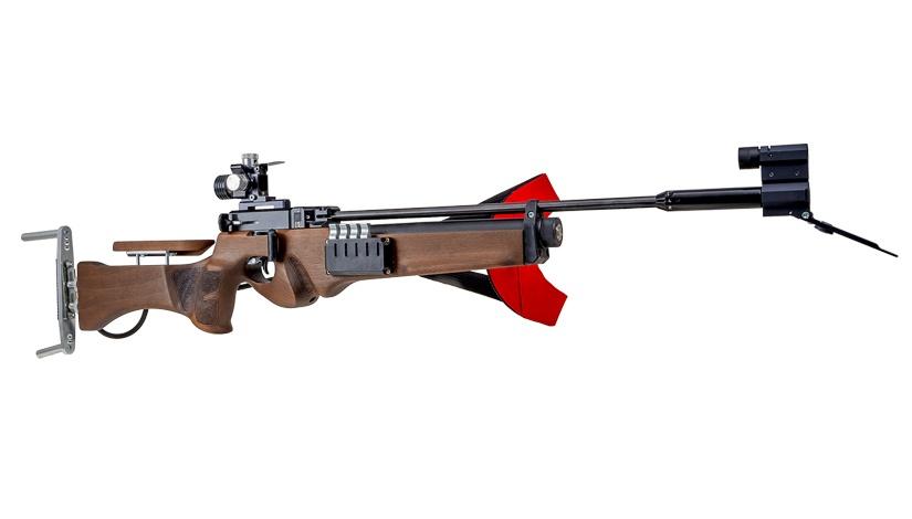 laser biathlon rifle dark wood