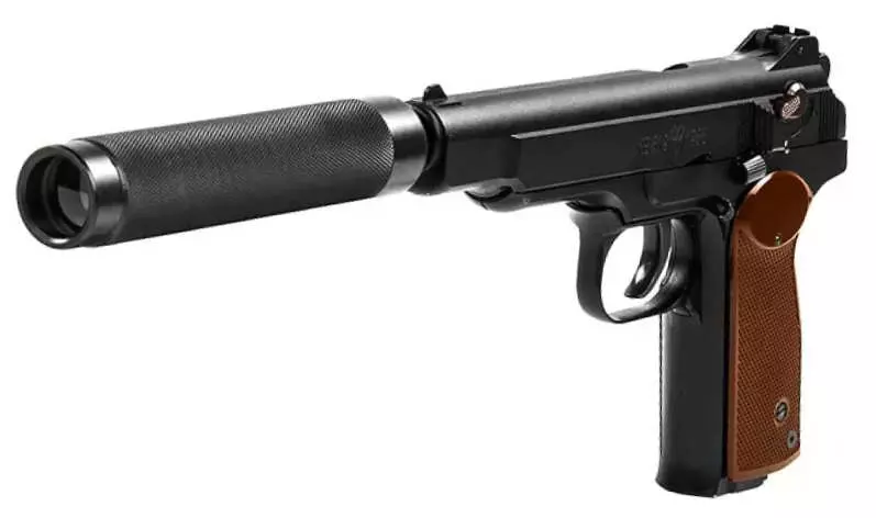 APB Stechkin laser tag handgun front look