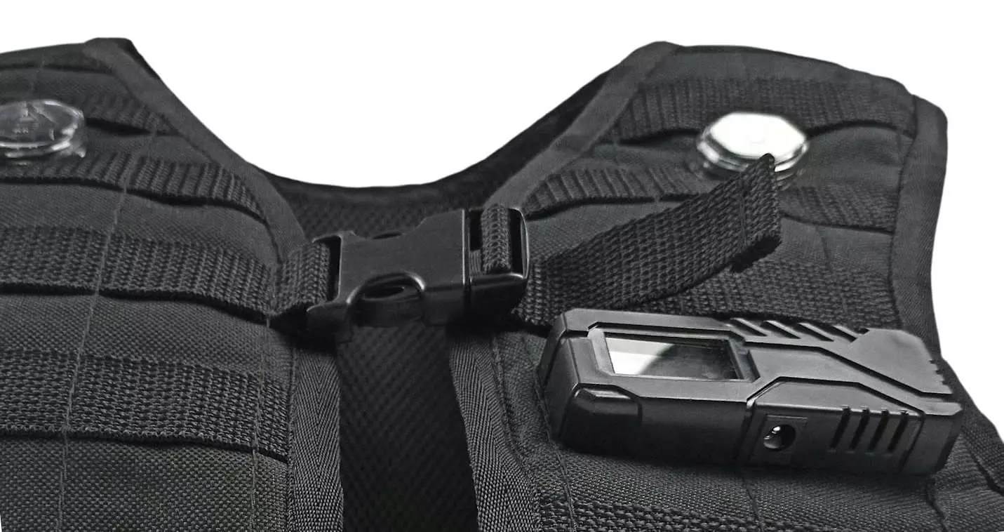 Alphatag laser tag vest oled display front look