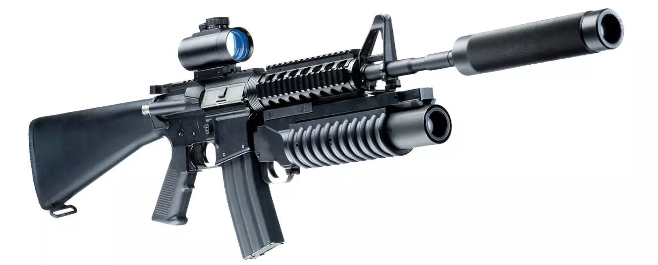 M16 laser tag gun with m203 grenade launcher