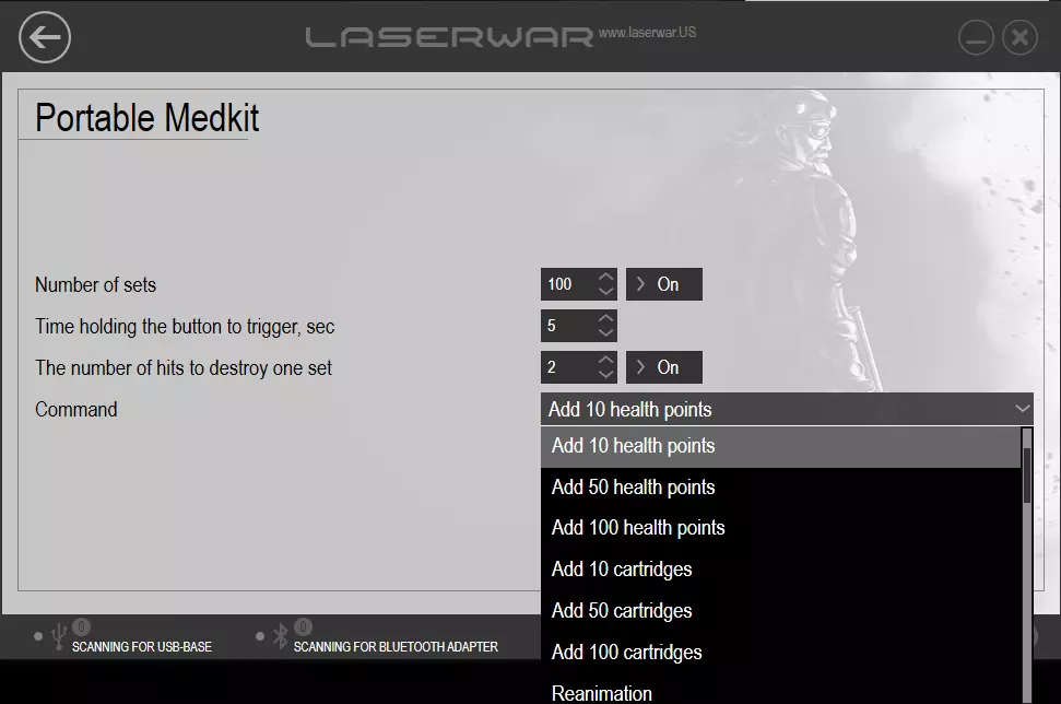 Medic configuration for Lasertag
