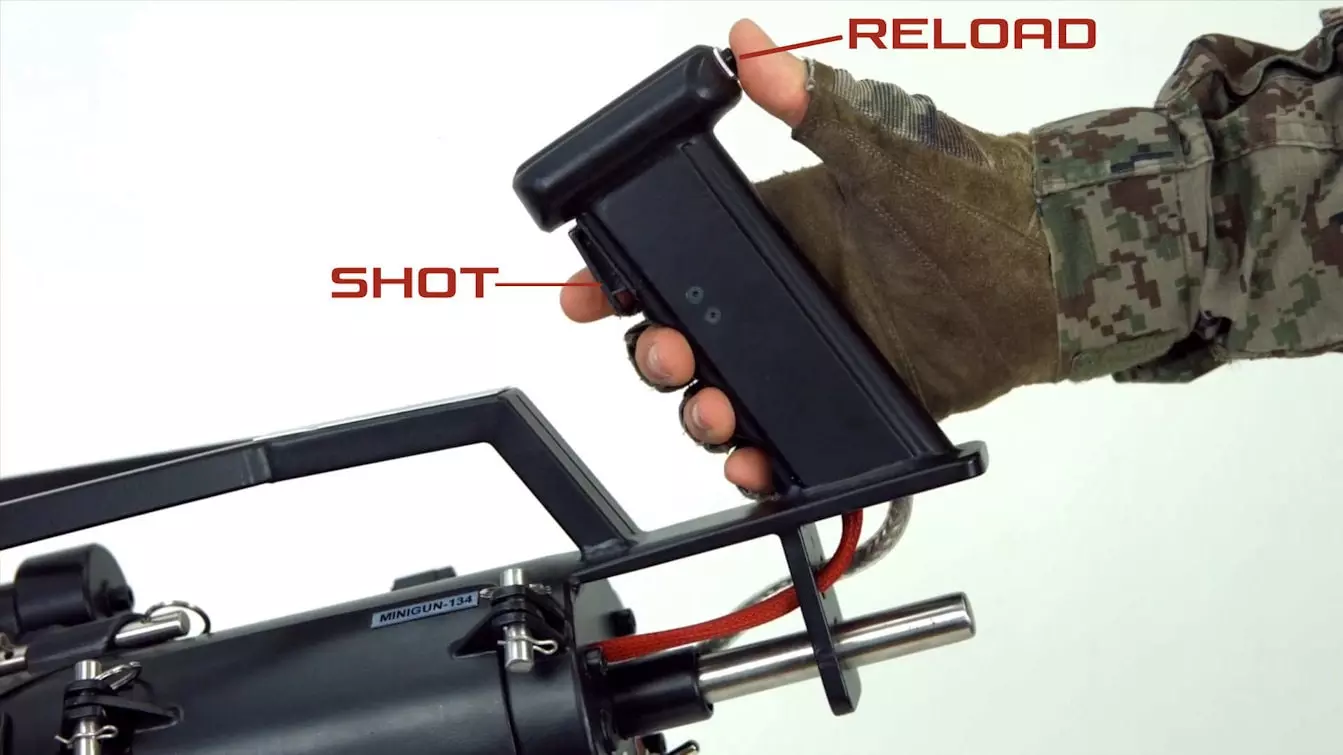 Minigun  M-134 laser tag machine reloading and trigger 