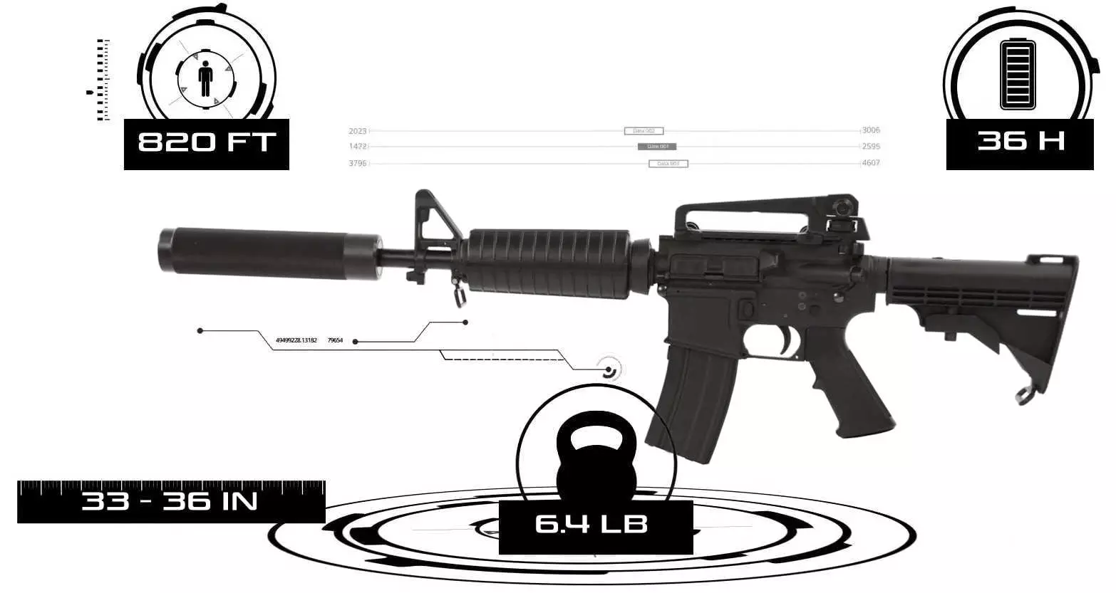 Skat M4 laser tag gun weight and size