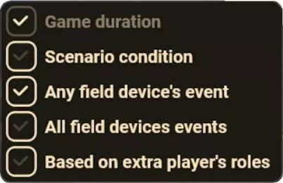Laser Tag scenario event condition